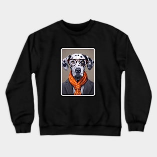 Dalmatian with glasses Crewneck Sweatshirt